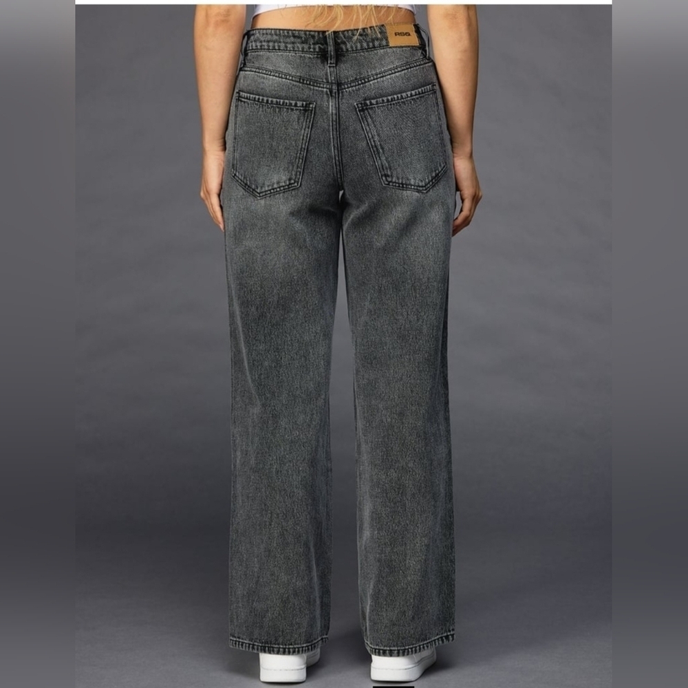RSQ Charcoal Wide Leg Women's Jeans - Picture 3 of 7